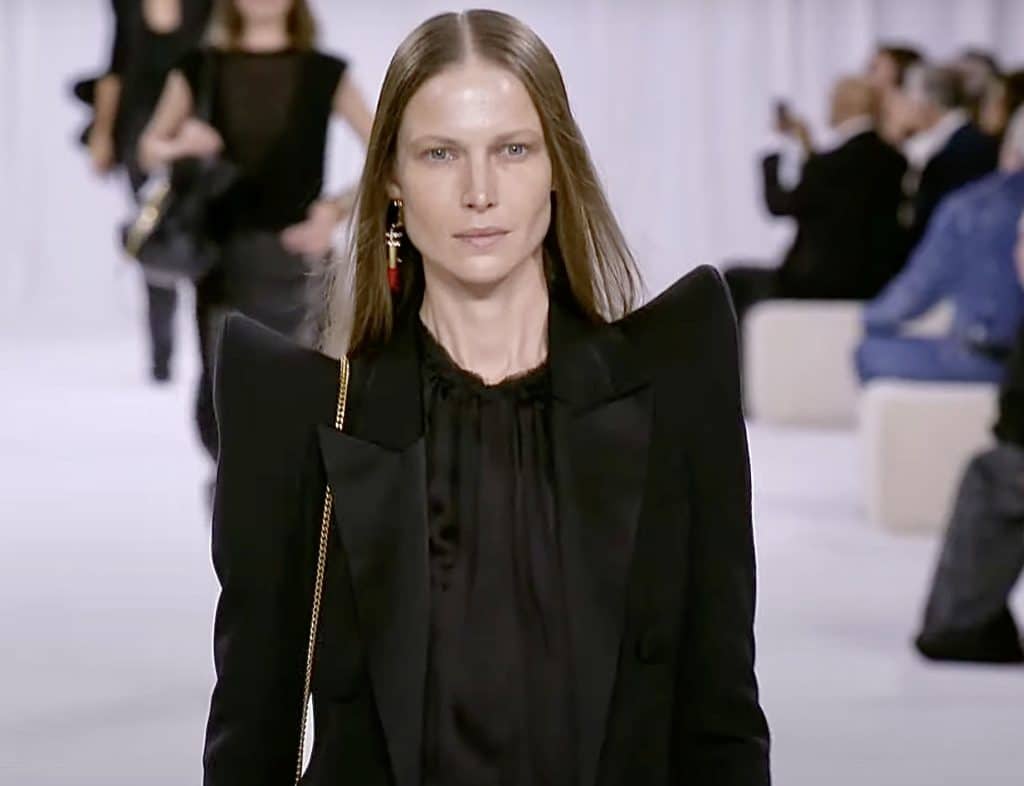 black winged shoulder pad outfit